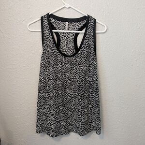 Joie black animal print leopard silk tank, Medium